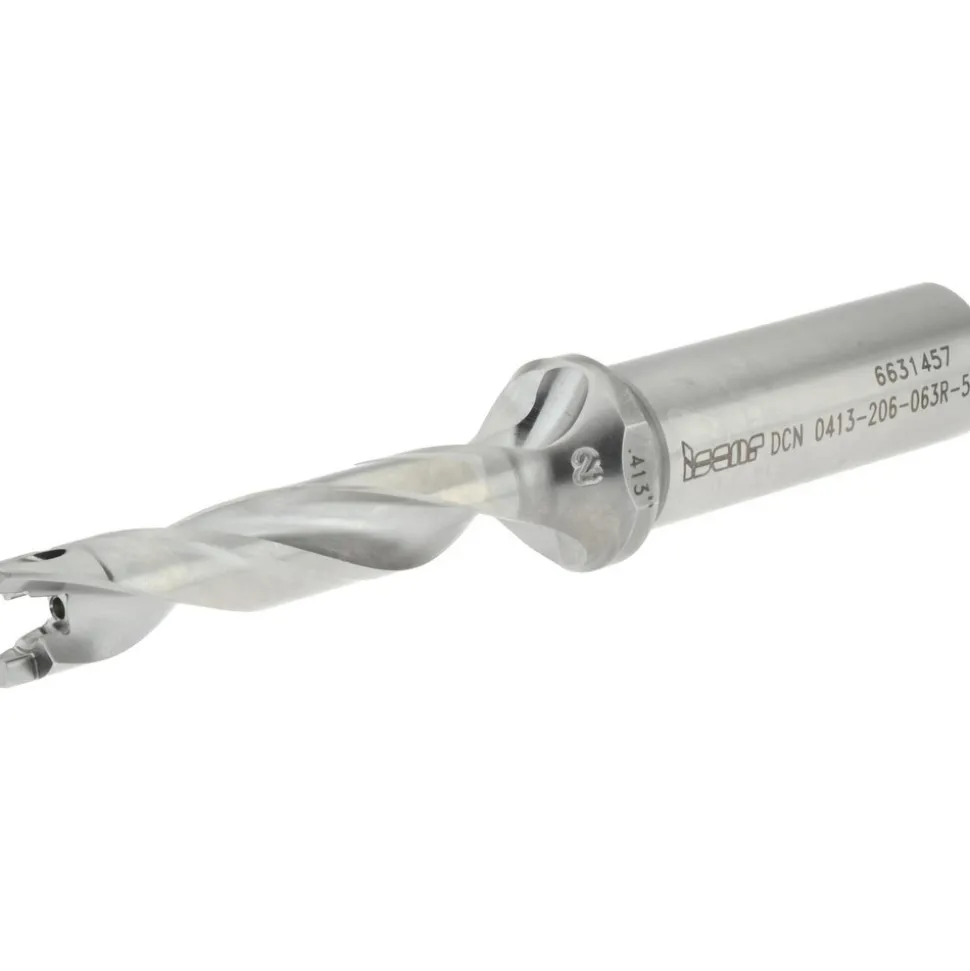 Replaceable-Tip Drill: 0.413 to 0.429" Dia, 2.06" Max Depth, 5/8" Straight-Cylindrical Shank