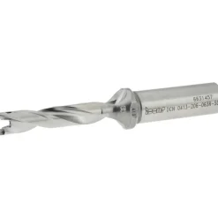 Replaceable-Tip Drill: 0.413 to 0.429" Dia, 2.06" Max Depth, 5/8" Straight-Cylindrical Shank