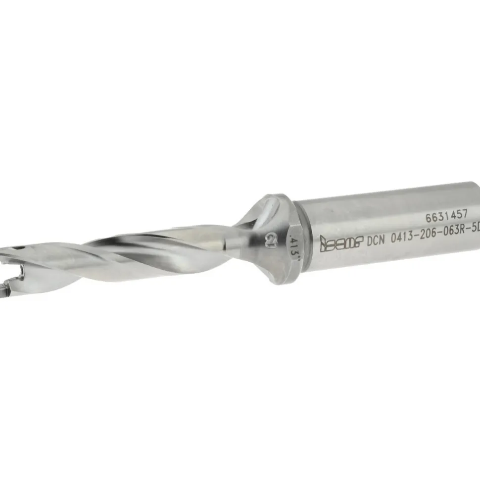Replaceable-Tip Drill: 0.413 to 0.429" Dia, 2.06" Max Depth, 5/8" Straight-Cylindrical Shank