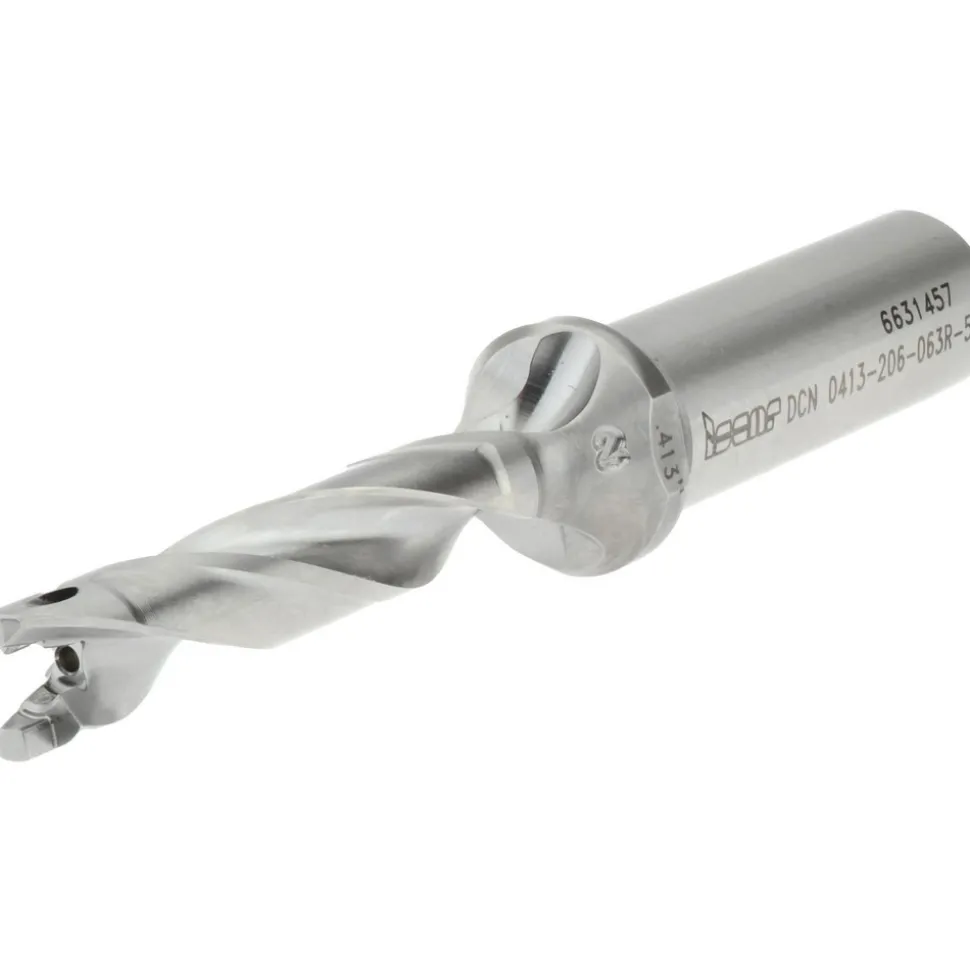 Replaceable-Tip Drill: 0.413 to 0.429" Dia, 2.06" Max Depth, 5/8" Straight-Cylindrical Shank