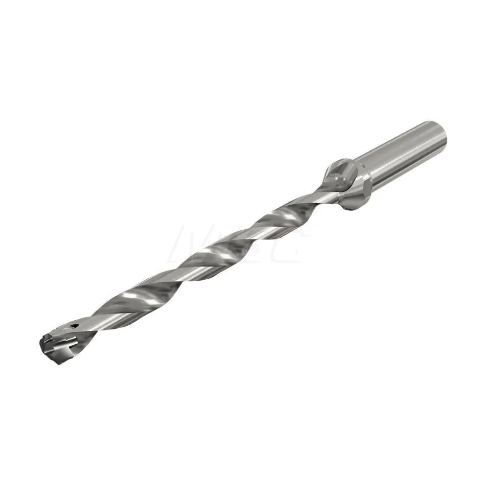 Replaceable-Tip Drill: 0.374 to 0.39" Dia, 4.56" Max Depth, 1/2" Straight-Cylindrical Shank