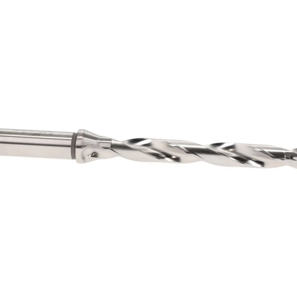 Replaceable-Tip Drill: 0.551 to 0.587" Dia, 4.41" Max Depth, 5/8" Straight-Cylindrical Shank