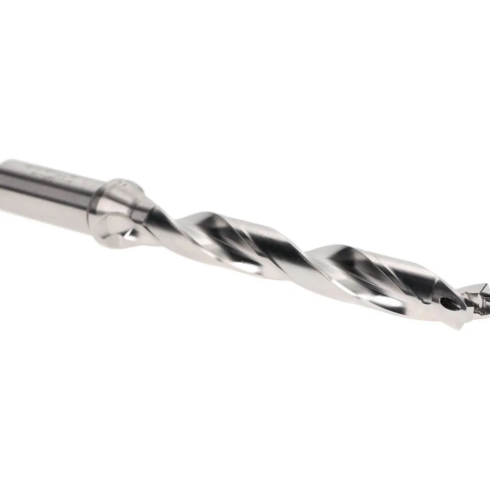 Replaceable-Tip Drill: 0.551 to 0.587" Dia, 4.41" Max Depth, 5/8" Straight-Cylindrical Shank