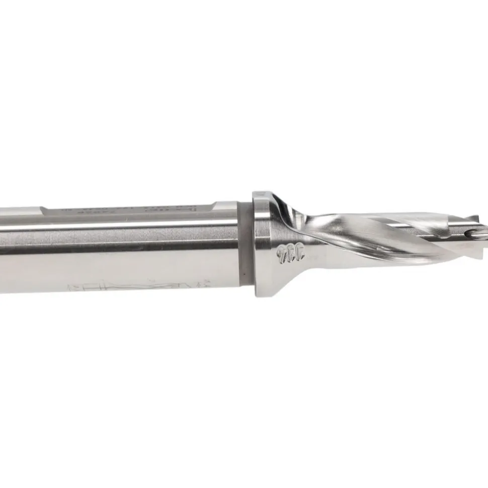 Replaceable-Tip Drill: 0.413 to 0.429" Dia, 1.24" Max Depth, 5/8" Weldon Flat Shank