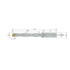 Replaceable-Tip Drill: 0.315 to 0.35
