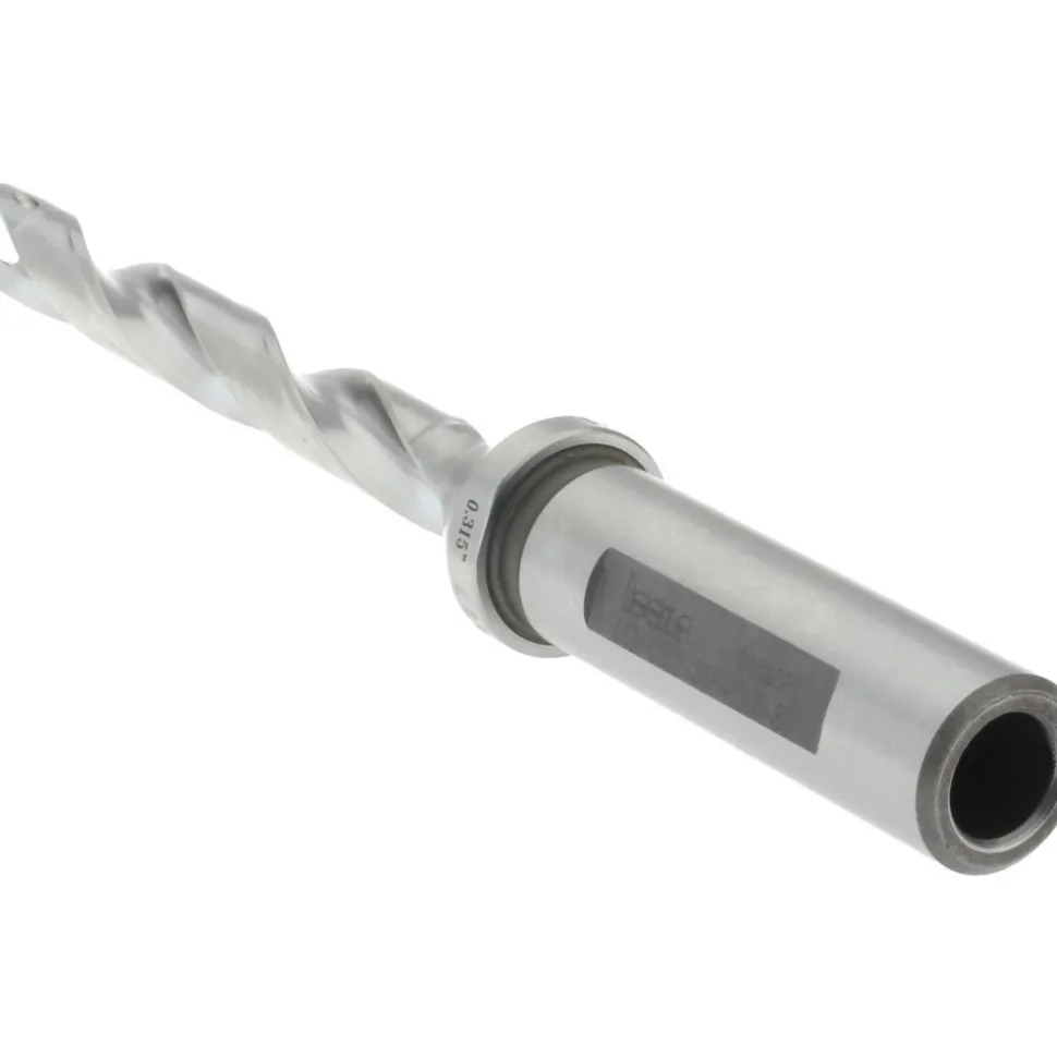 Replaceable-Tip Drill: 0.315 to 0.35" Dia, 2.52" Max Depth, 1/2" Weldon Flat Shank