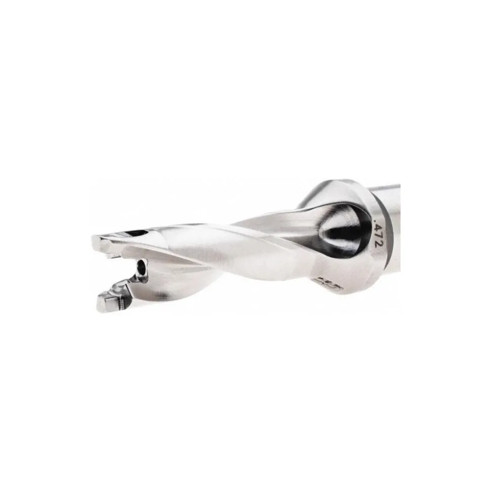 Replaceable-Tip Drill: 0.472 to 0.488" Dia, 1.41" Max Depth, 5/8" Straight-Cylindrical Shank