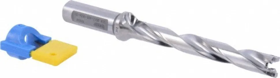 Replaceable-Tip Drill: 0.512 to 0.547" Dia, 4.09" Max Depth, 5/8" Weldon Flat Shank