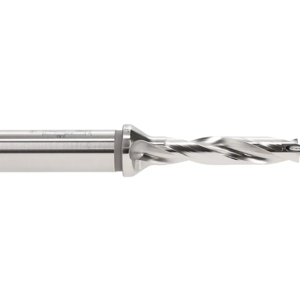 Replaceable-Tip Drill: 0.433 to 0.449" Dia, 2.16" Max Depth, 5/8" Straight-Cylindrical Shank