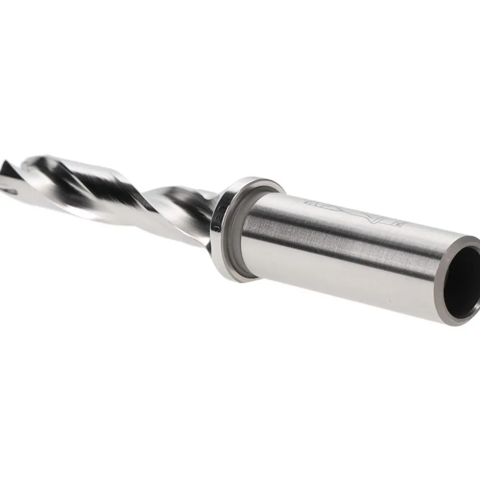 Replaceable-Tip Drill: 0.433 to 0.449" Dia, 2.16" Max Depth, 5/8" Straight-Cylindrical Shank