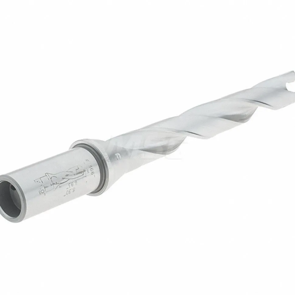 Replaceable-Tip Drill: 0.866 to 0.902" Dia, 6.93" Max Depth, 1" Weldon Flat Shank