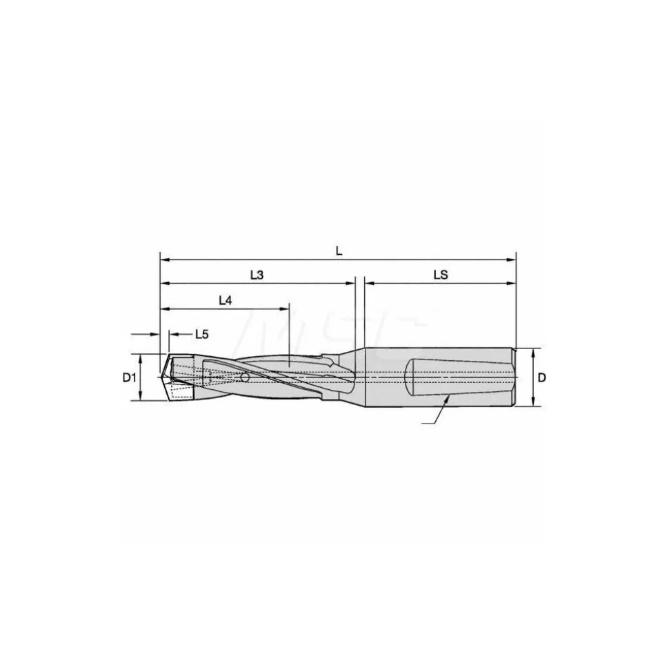 Replaceable-Tip Drill: 20.5 to 21 mm Dia, 110 mm Max Depth, 25 mm Whistle Notch Shank