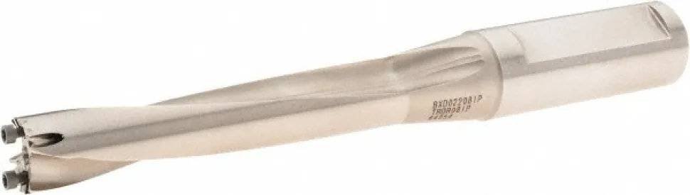 Replaceable-Tip Drill: 14.51 to 15.5 mm Dia, 3.346" Max Depth, 3/4" Weldon Flat Shank