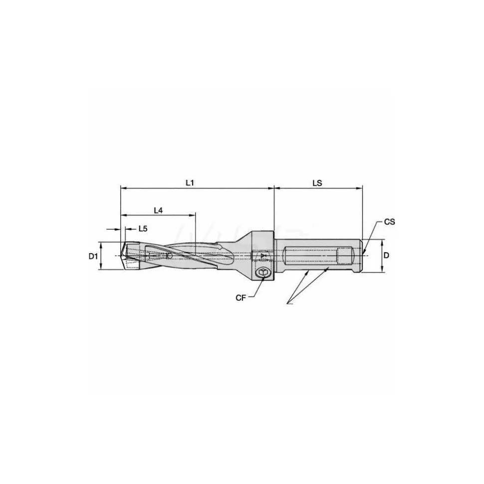 Replaceable-Tip Drill: 25.4 to 25.9 mm Dia, 78 mm Max Depth, 25.4 mm Weldon Flat Shank