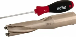 Replaceable-Tip Drill: 26.81 to 27.8 mm Dia, 3.701" Max Depth, 1-1/4" Straight-Cylindrical Shank