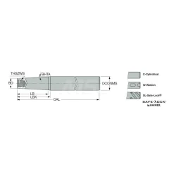 Replaceable Tip Milling Shank: Series Multimaster, 2.3" Projection, 1" 85 ° Shank