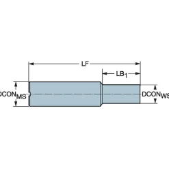 Replaceable Tip Milling Shank: Series Coromant EH, 48 mm Projection, 11.99 mm Straight Shank
