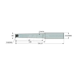 Replaceable Tip Milling Shank: Series Multimaster, 1-1/2" Projection, 1/2" 89 ° Shank