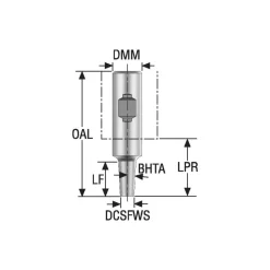 Replaceable Tip Milling Shank: Series Minimaster, 35 mm Projection, 3/4" 87 ° Shank