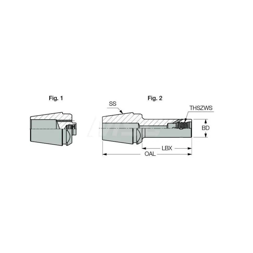 Replaceable Tip Milling Shank: Series Multimaster, 25 mm Projection