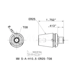 Replaceable Tip Milling Shank: Series Multimaster, 10.5 mm Projection