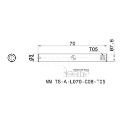 Replaceable Tip Milling Shank: Series Multimaster, 8 mm 90 ° Shank
