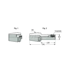 Replaceable Tip Milling Shank: Series Multimaster, 40 mm Projection