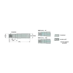 Replaceable Tip Milling Shank: Series Multimaster, 1-1/2" Projection, 0.312" 90 ° Stepped Shank