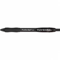 Retractable Ball Point Pen: 1 mm Tip, Black Ink