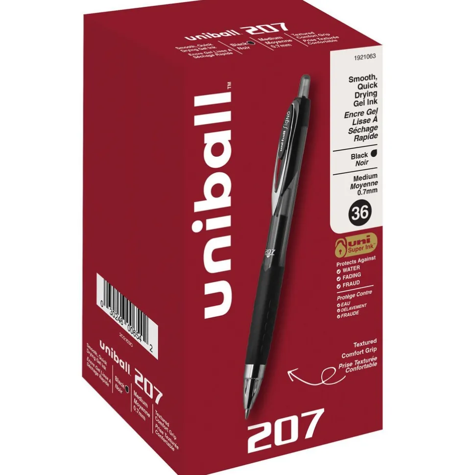 Retractable Gel Pen: 0.7 mm Tip, Black Ink