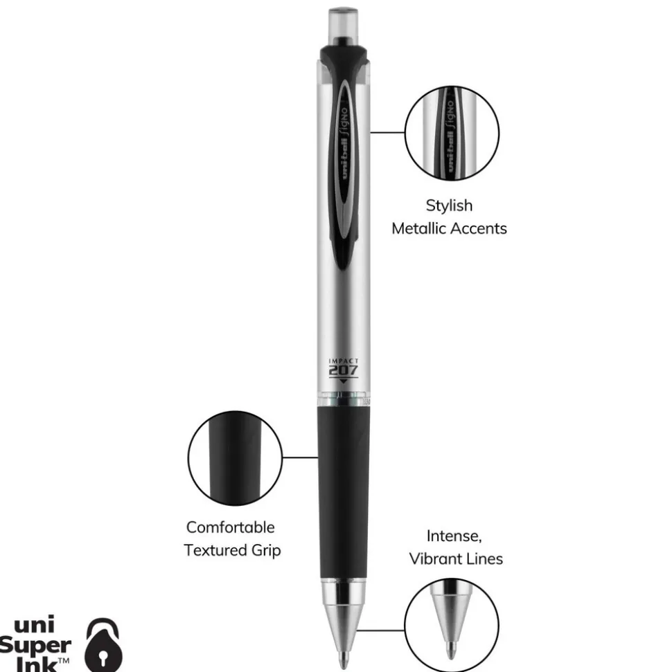 Retractable Pen: 1 mm Tip, Blue Ink
