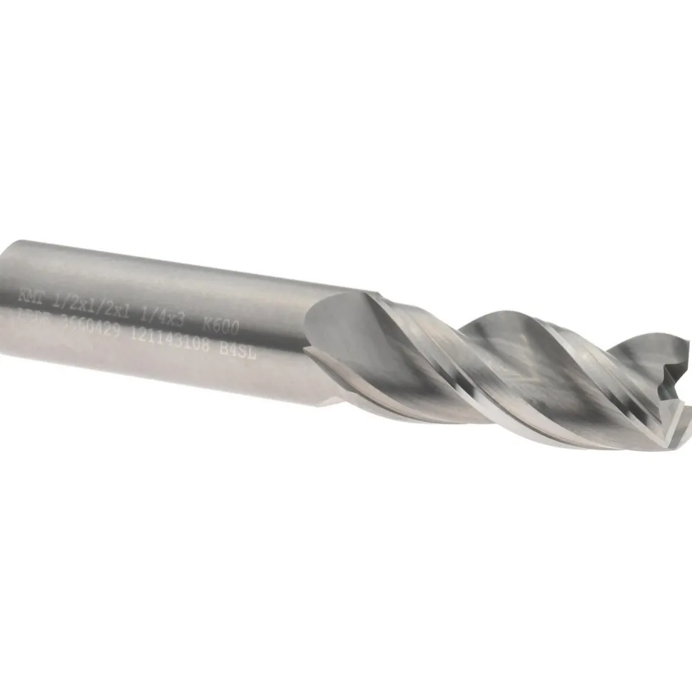 Roughing & Finishing End Mill: 1/2" Dia, 3 Flute, Square End, Solid Carbide