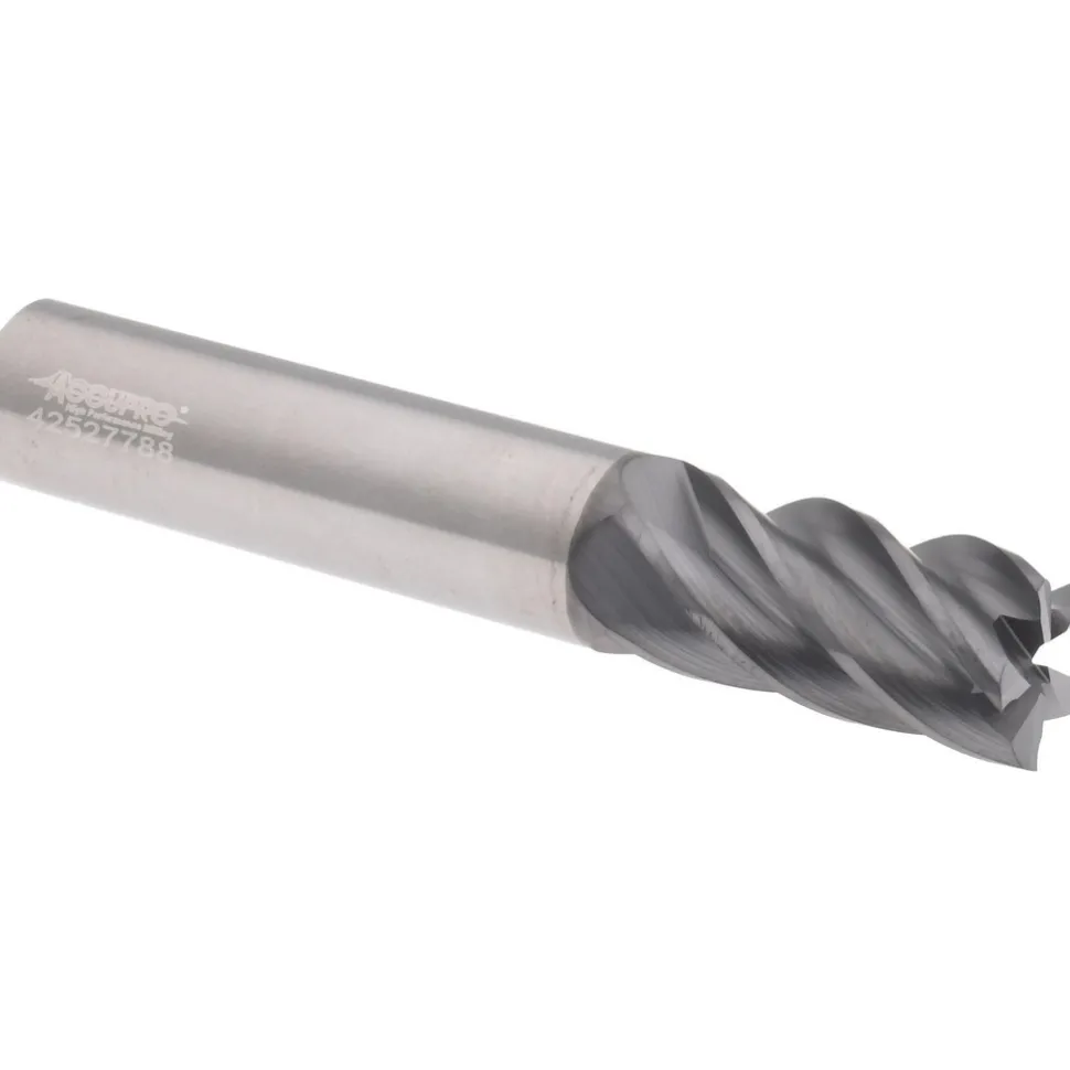 Roughing & Finishing End Mill: 1/2" Dia, 5 Flute, Solid Carbide