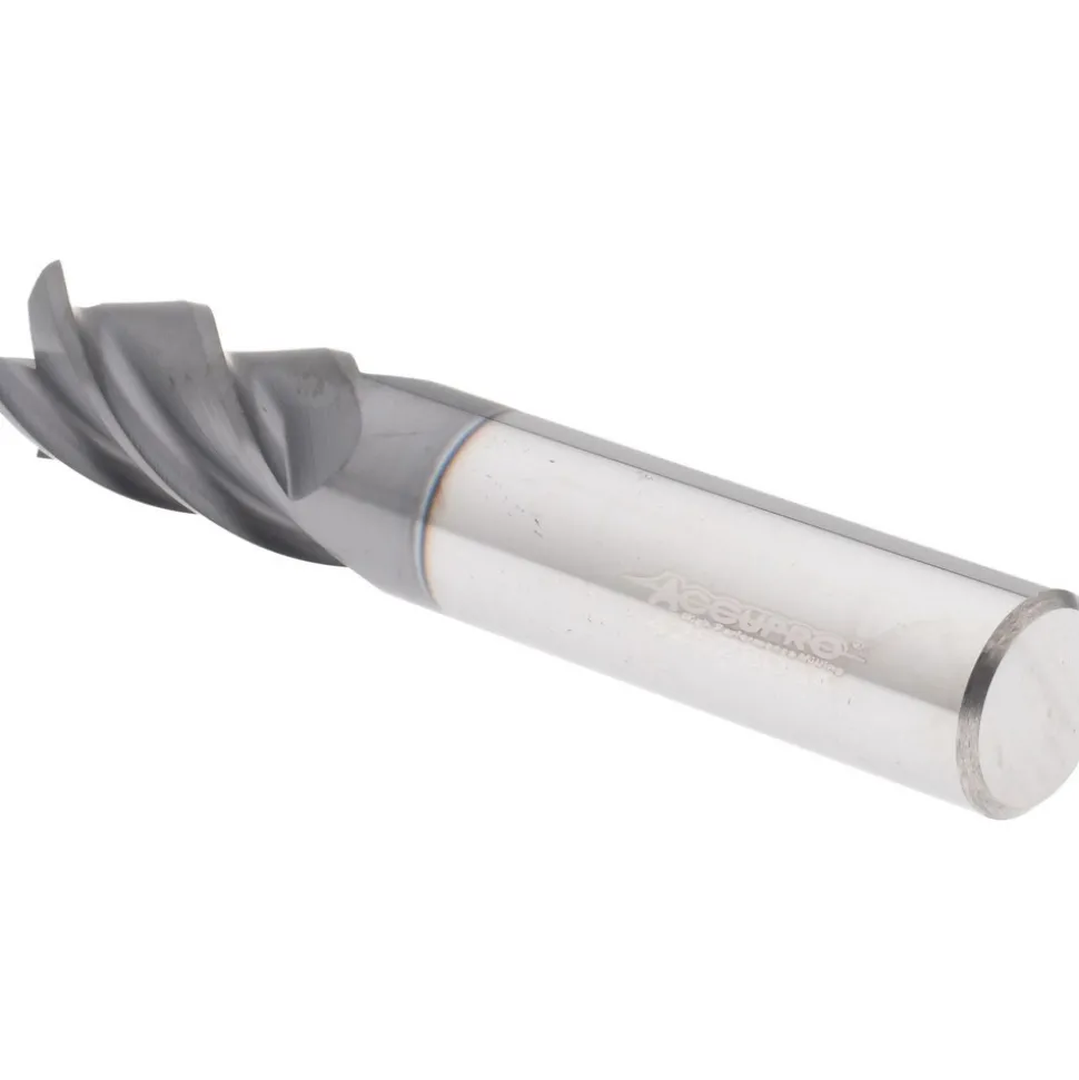 Roughing & Finishing End Mill: 1/2" Dia, 4 Flute, Solid Carbide