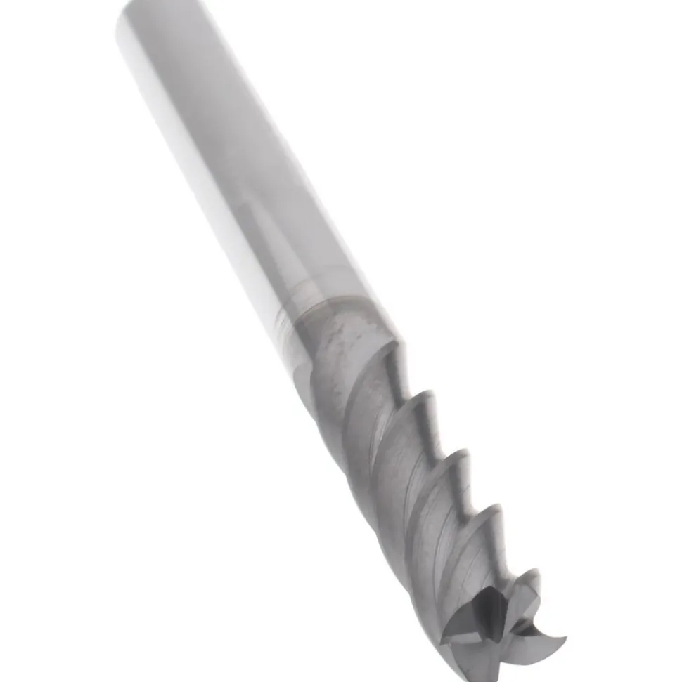 Roughing & Finishing End Mill: 1/4" Dia, 4 Flute, Solid Carbide