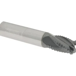Roughing End Mill: 3/8" Dia, 4 Flute, Fine Pitch, Single End, Solid Carbide