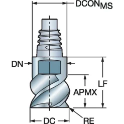 Roughing End Mill Heads: Mill Diameter (mm): 20.00; Mill Diameter (Decimal Inch): 0.7874; Connection Type: Modular