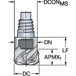 Roughing End Mill Heads: Mill Diameter (mm): 20.00; Mill Diameter (Decimal Inch): 0.7874; Connection Type: Modular