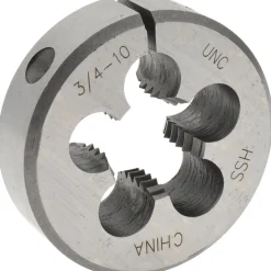 Round Die: 3/4-10, 2" OD, High-Speed Steel