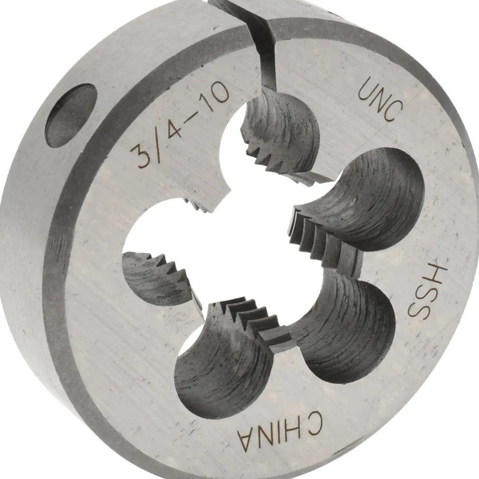 Round Die: 3/4-10, 2" OD, High-Speed Steel
