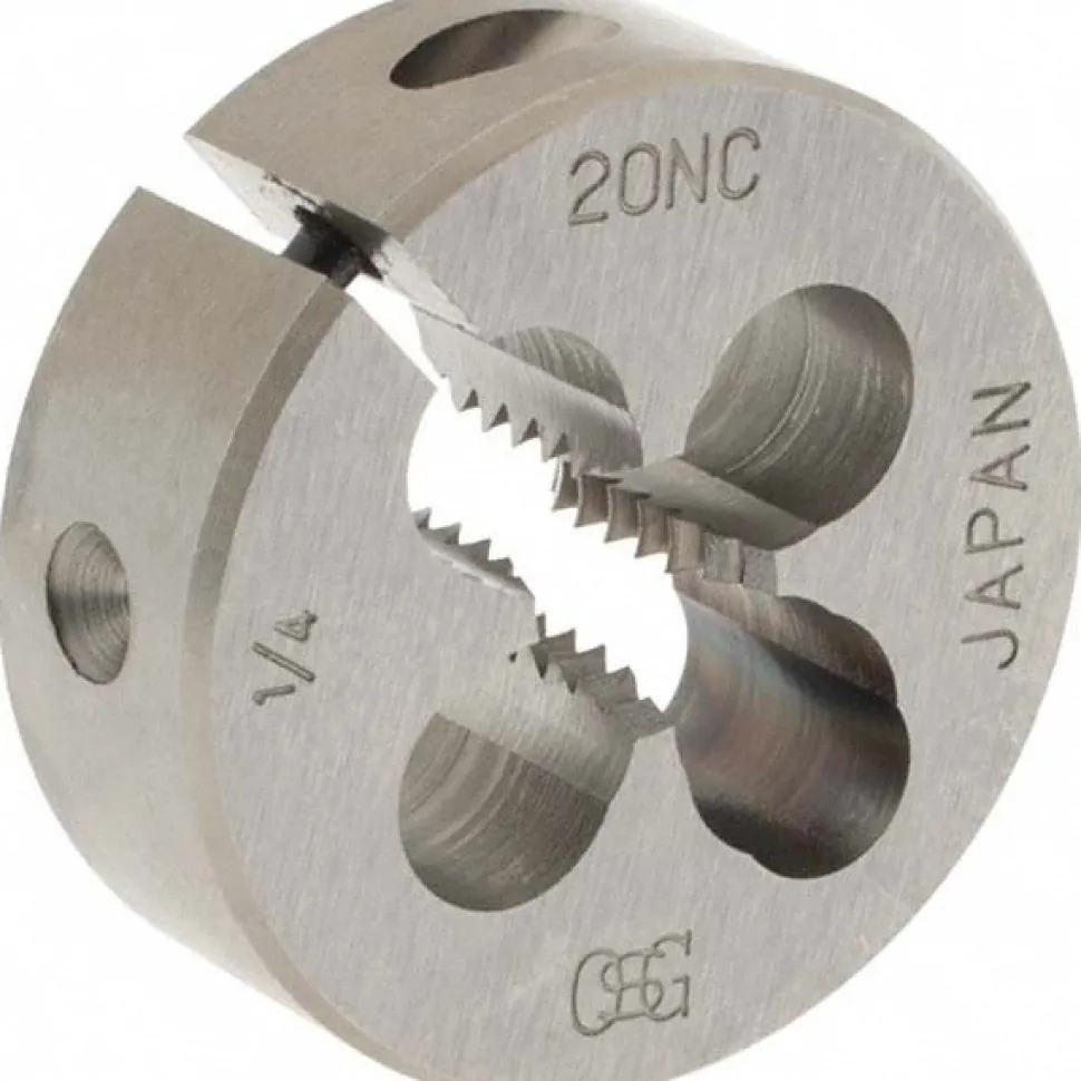 Round Die: 1/4-20, 1" OD, High-Speed Steel