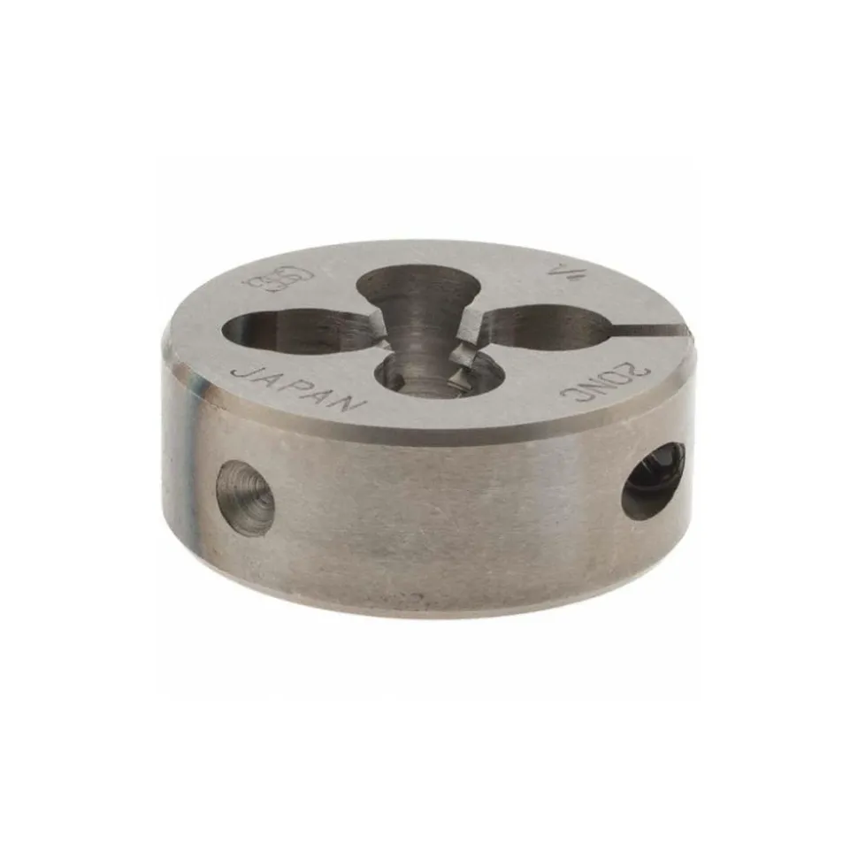 Round Die: 1/4-20, 1" OD, High-Speed Steel