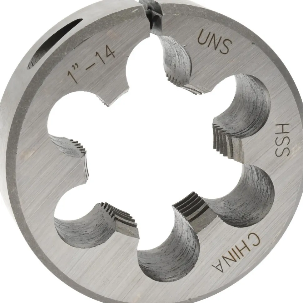 Round Die: 1-14, 2" OD, High-Speed Steel