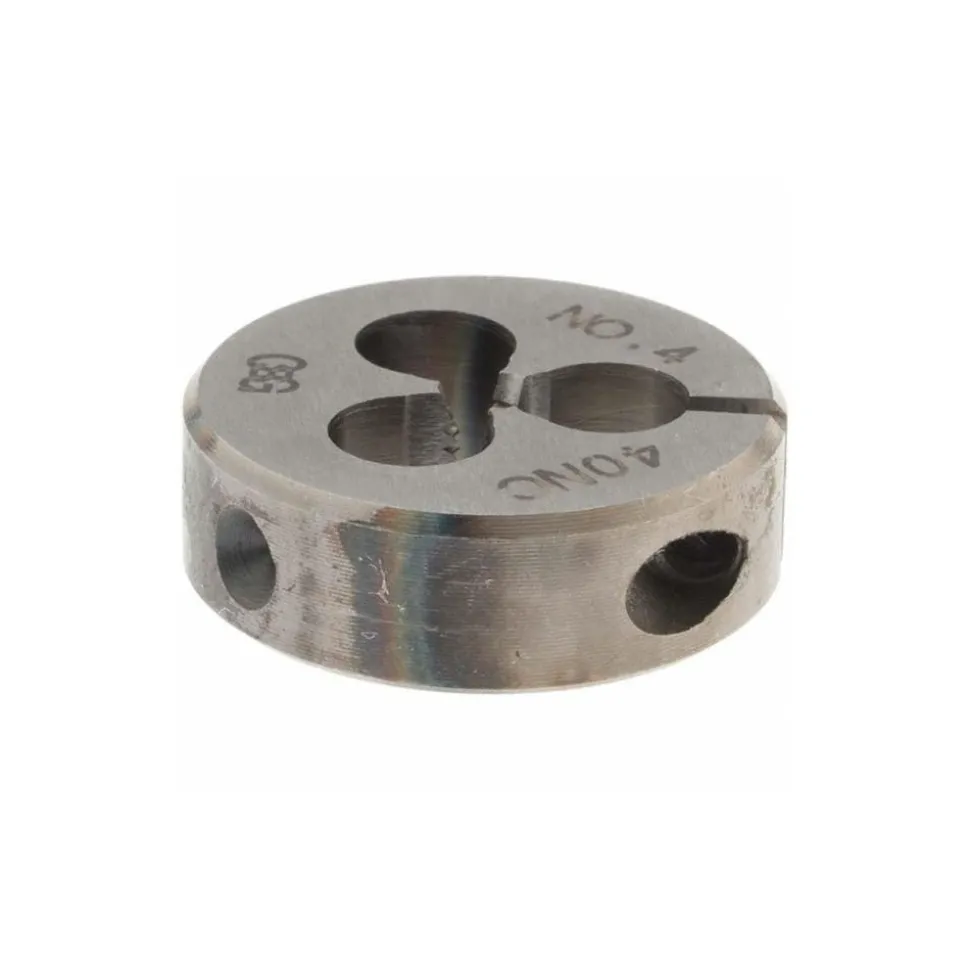 Round Die: #4-40, 13/16" OD, High-Speed Steel