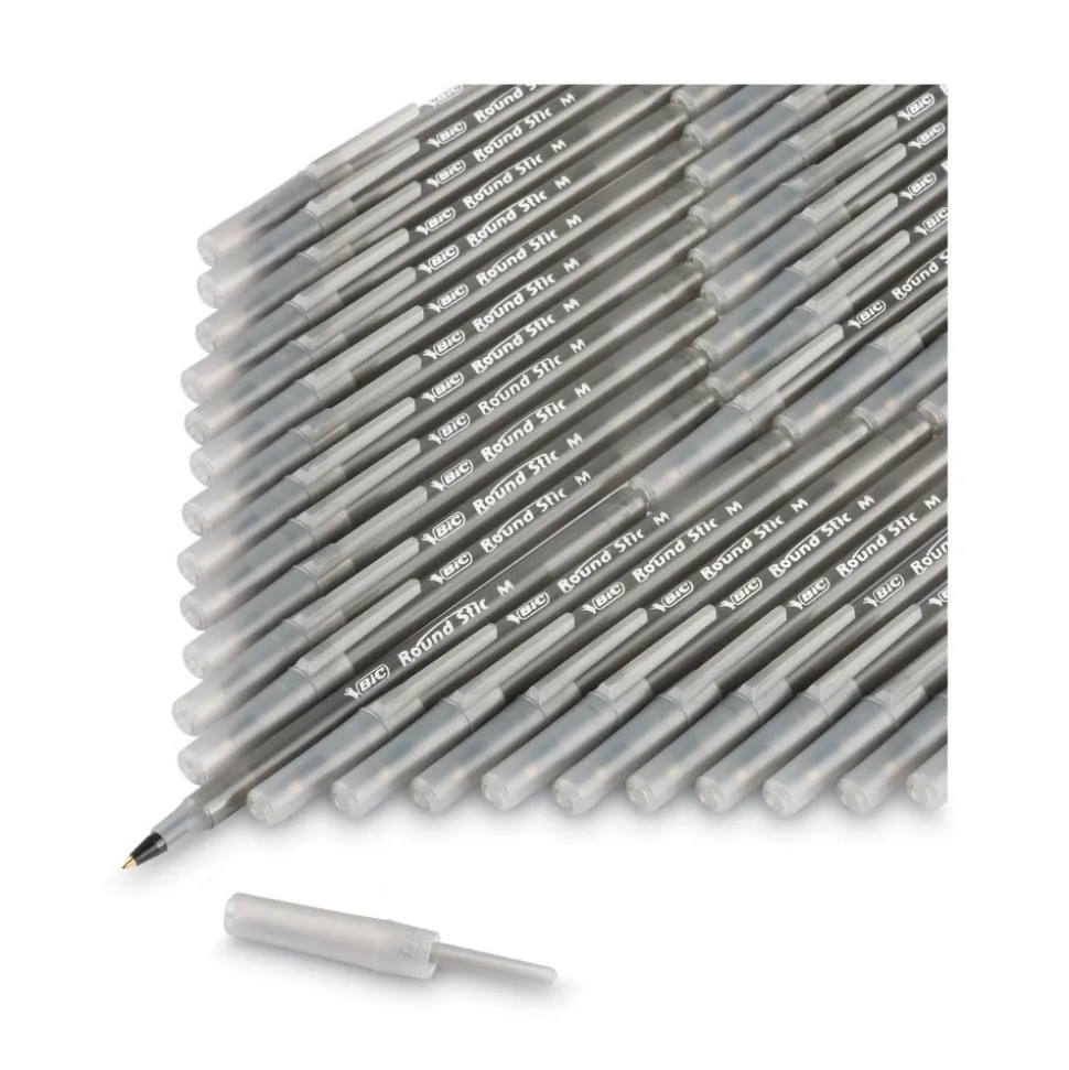 Round Stick Grip Pen: Ball Tip, Black Ink