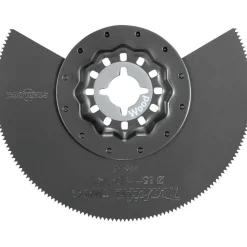 Scroll Saw Blades: For Use With: Wood, Plywood, OSB; Description: Starlock Oscillating Multi‑Tool 3‑1/4" High Carbon Steel Round Segmented Saw Blade; Color: Black; Turntable Diameter: 1