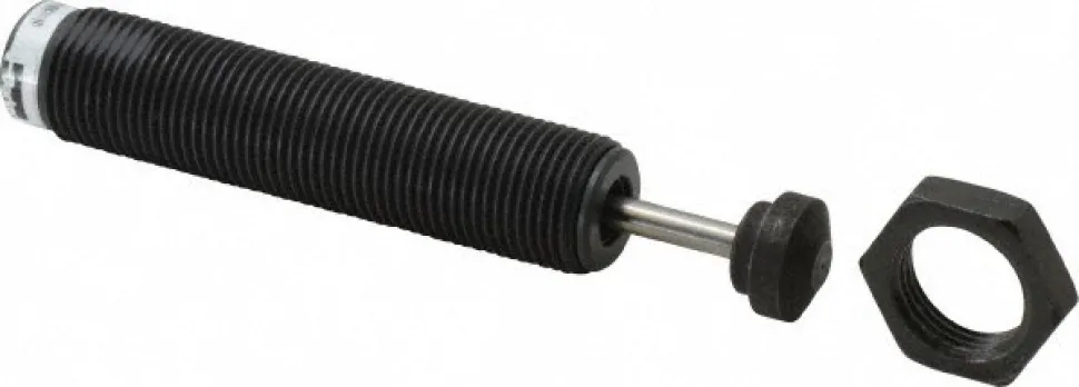 Self-Compensating Shock Absorber: 2.15 lb, 19.1 mm Stroke, 117.5 mm OAL, 4.8 mm Rod, 16.8 mm OD, 3/4-16