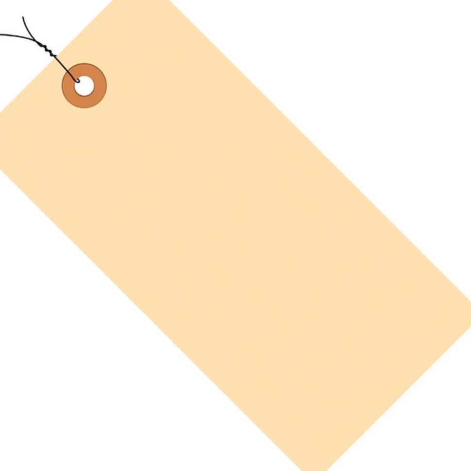 Shipping Tags, Pre-Wired, 13 Pt., 5 1/4" x 2 5/8", Manila, 1000/Case