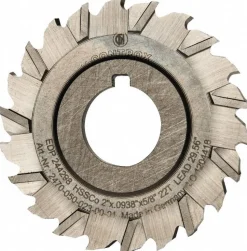 Side Chip Saw: 2" Blade Dia, 0.0938" Blade Thickness, 5/8" Arbor Hole Dia, 22 Teeth, Cobalt
