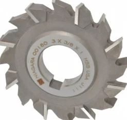 Side Milling Cutter: 3" Cutter Dia, 0.3750" Cutting Width, 1" Arbor Hole, 16 Teeth